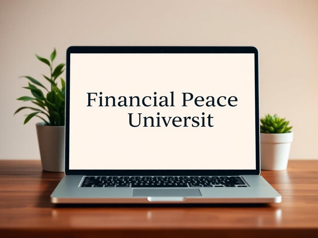 Financial Peace University on a laptop